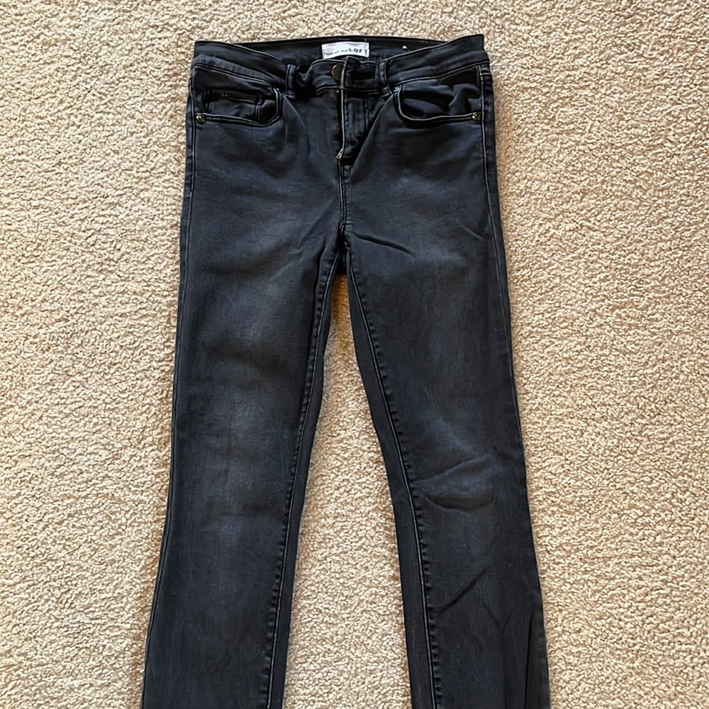 Loft Modern Skinny Frayed Jeans